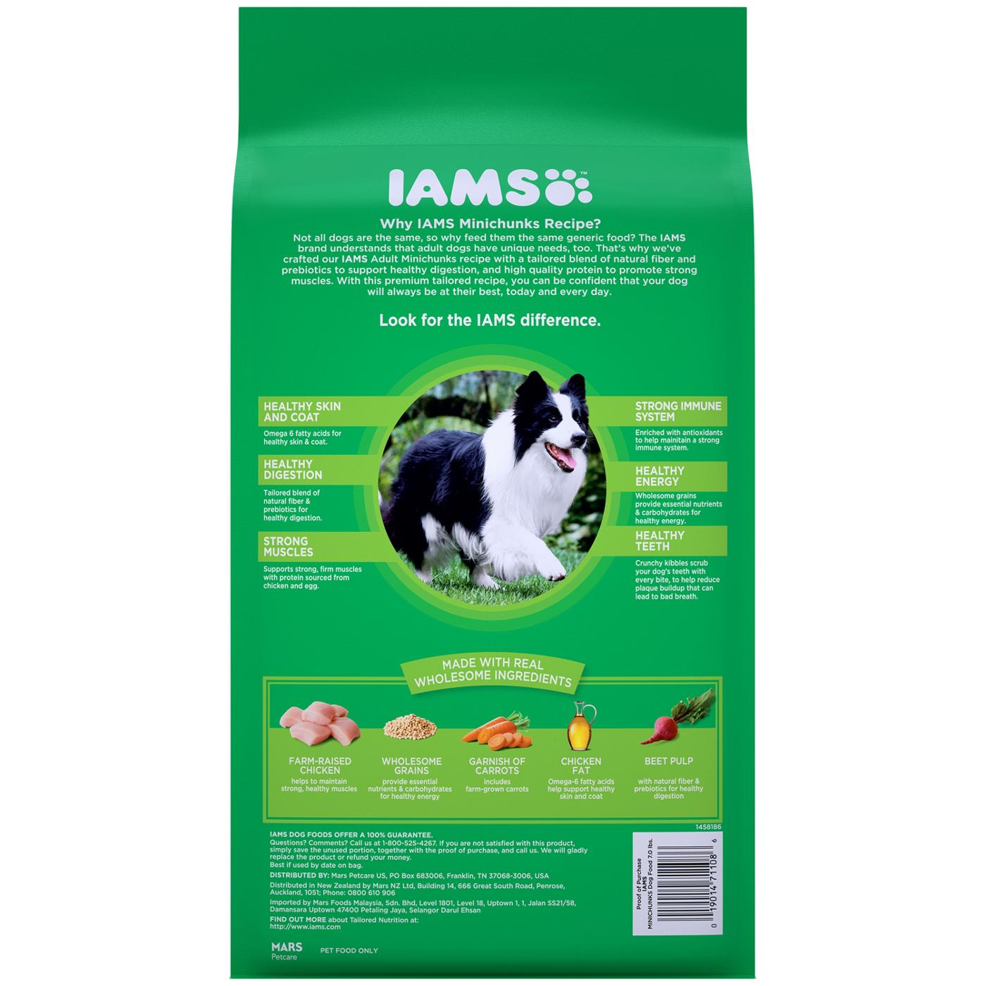 IAMS Adult Minichunks Small Kibble High Protein Dry Dog Food with Real