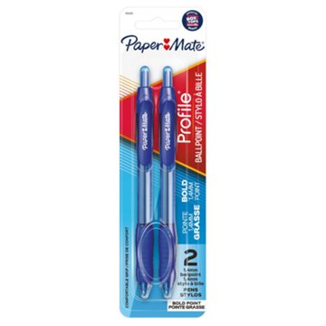 Paper Mate Profile 1.4 mm Retractable Ballpoint Pens - Blue Ink, 2 pk