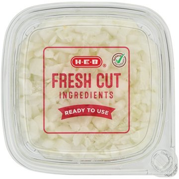 H-E-B Fresh Diced White Onions, 15 oz
