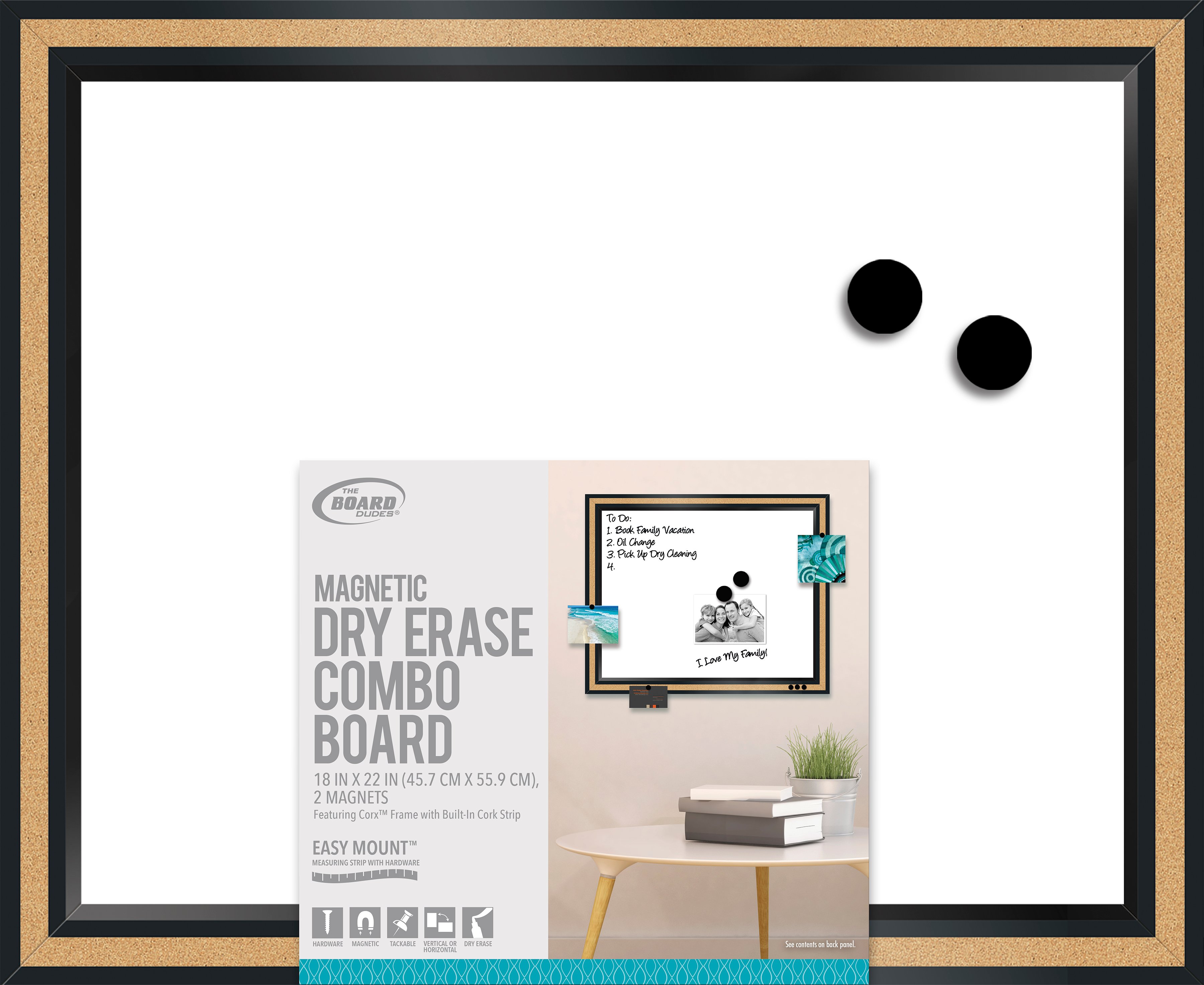 The Board Dudes Magnetic Dry Erase Combo Board - Shop Bulletin