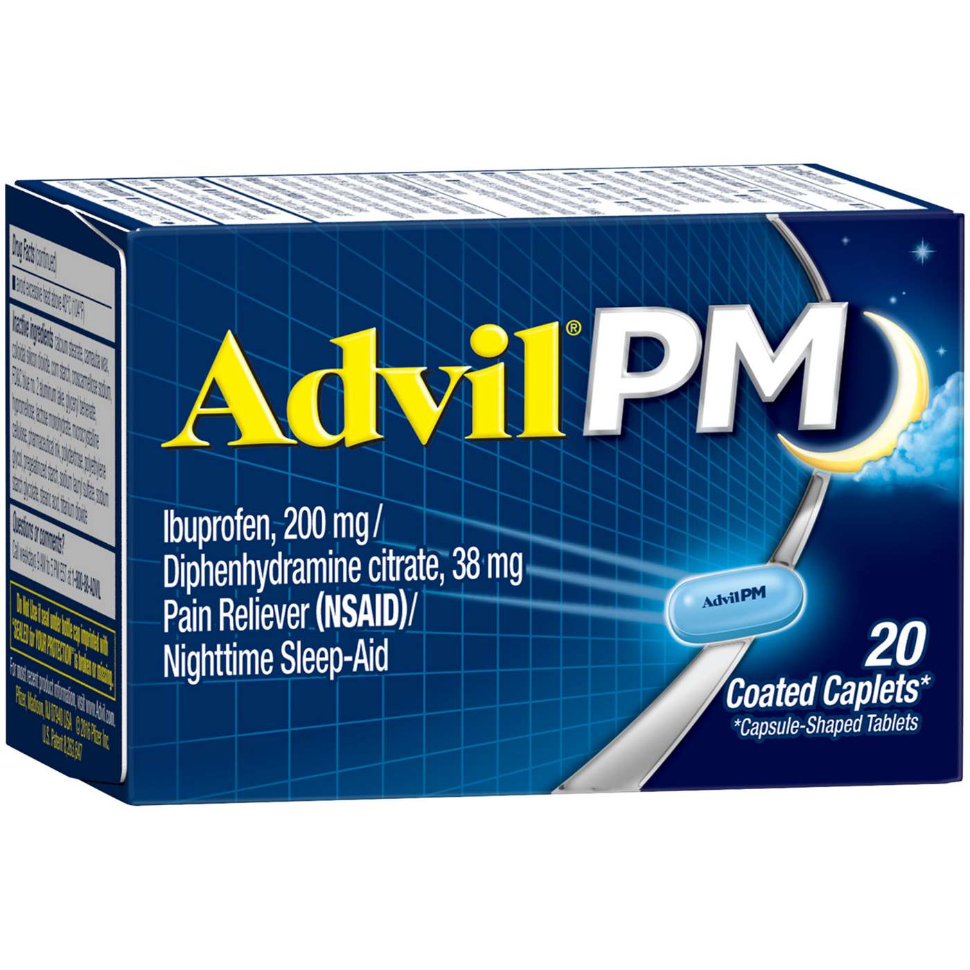 Advil PM Pain Reliever & Nighttime Sleep Aid Coated Caplets; image 1 of 8