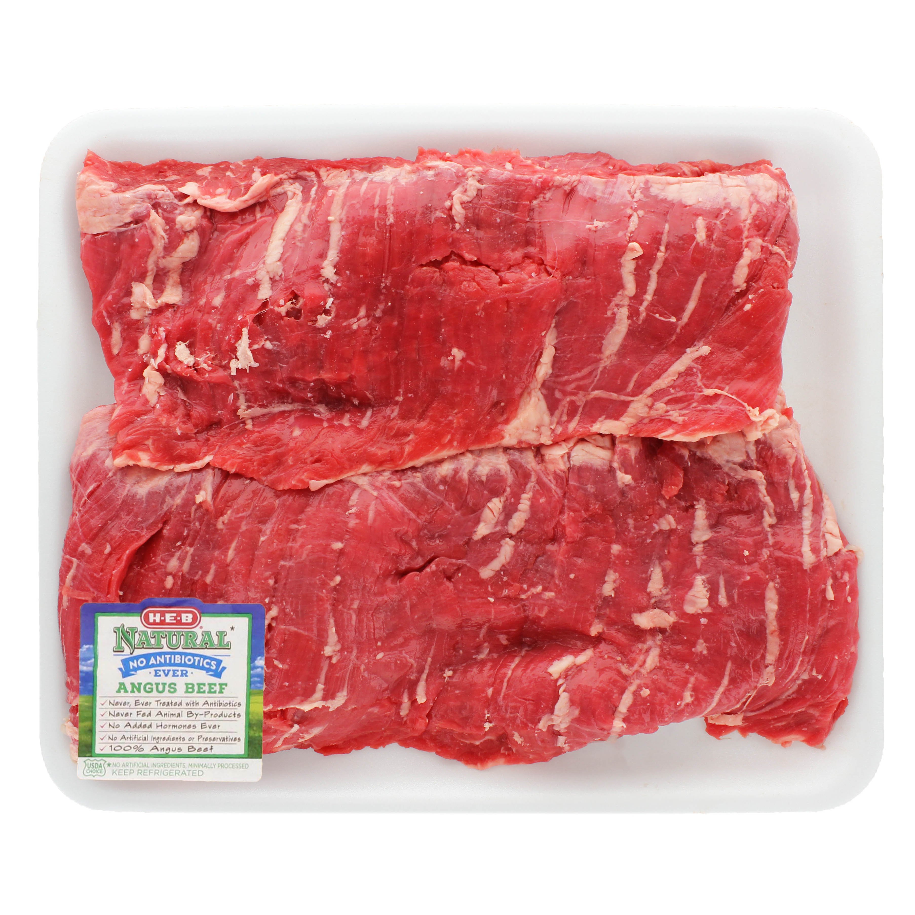 HEB Natural Beef Inside Skirt Steak Skinless Value Pack, USDA Choice