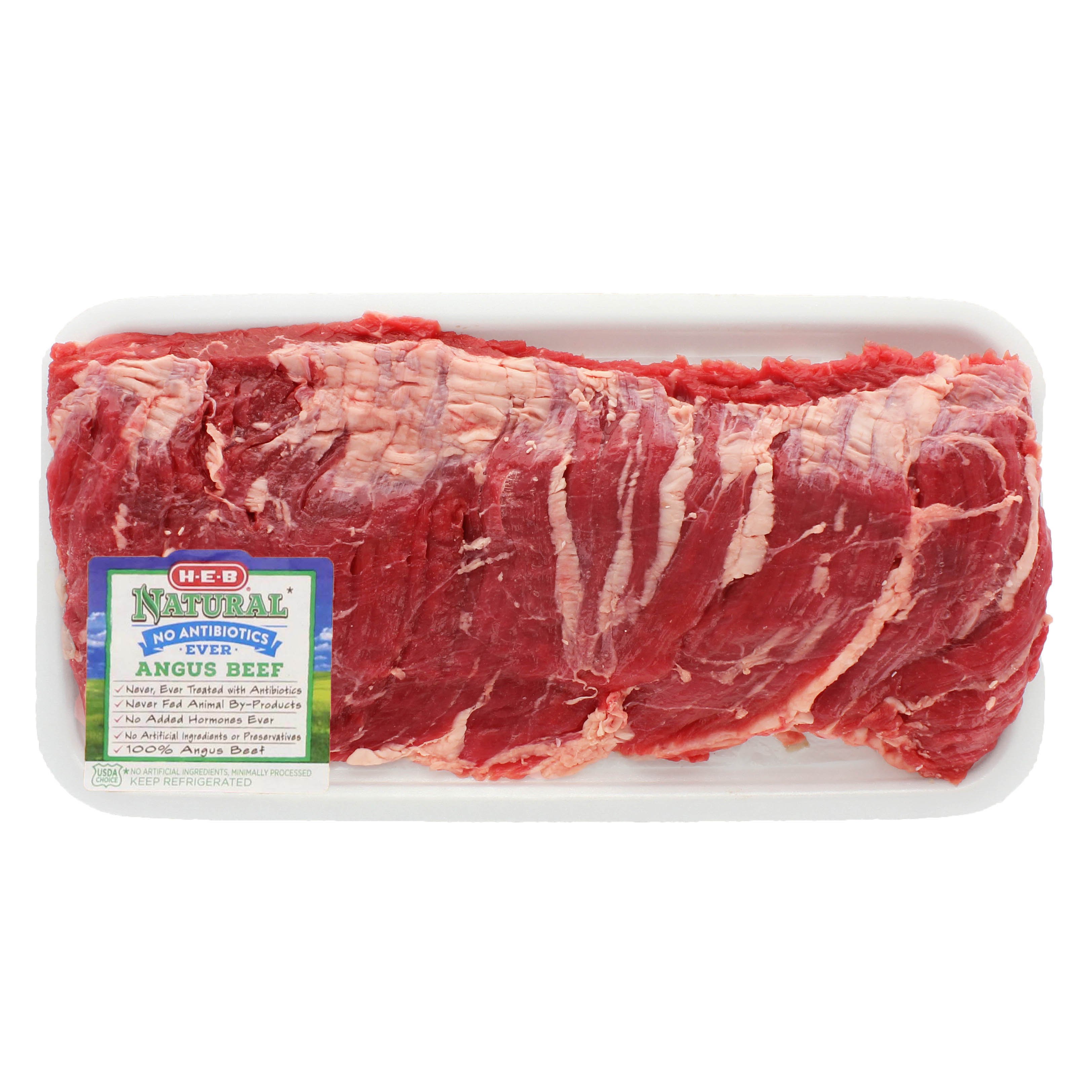 HEB Natural Beef Inside Skirt Steak Skinless, USDA Choice Shop Beef