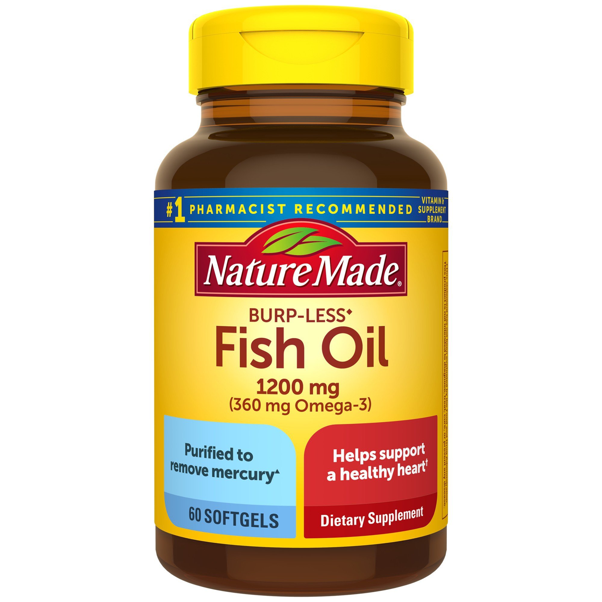 Nature Made BurpLess Fish Oil 1200 mg Liquid Softgels Shop Diet