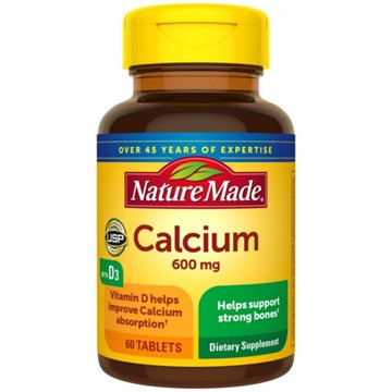 Nature Made Calcium 600 mg with Vitamin D Tablets, 60 ct
