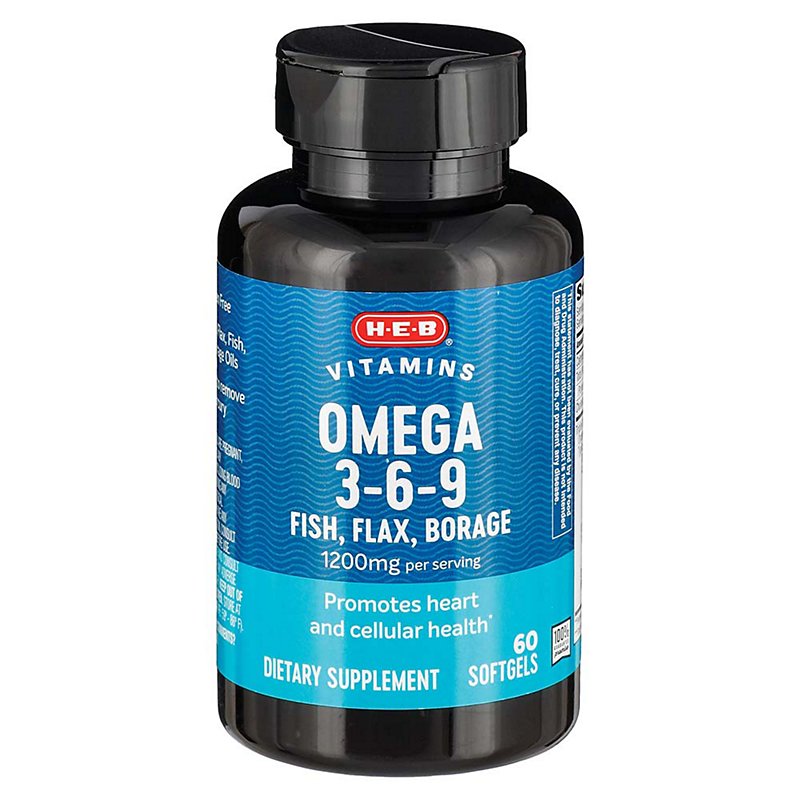 Zachtmoedigheid oppervlakte zwanger HEB Omega 3-6-9 Fish Flax Borage 1200 mg Softgels - Shop Diet & Fitness at  H-E-B