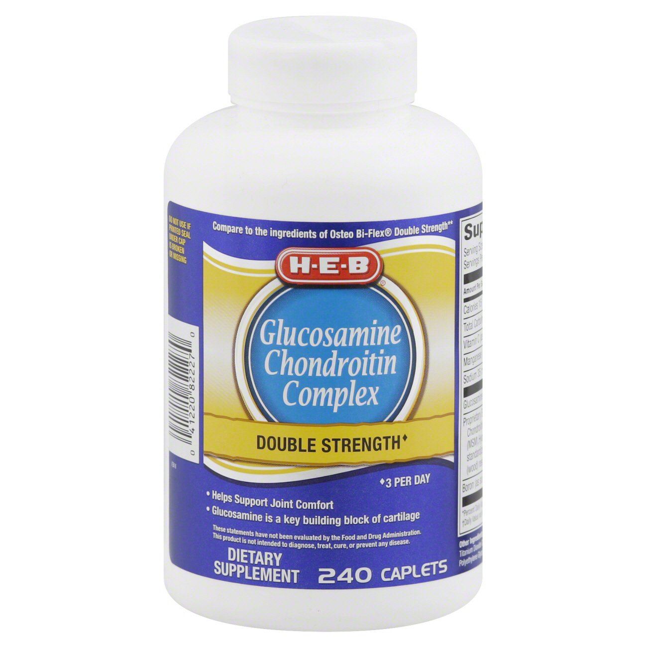 H-E-B Glucosamine Chondroitin Complex Double Strength Caplets - Shop ...