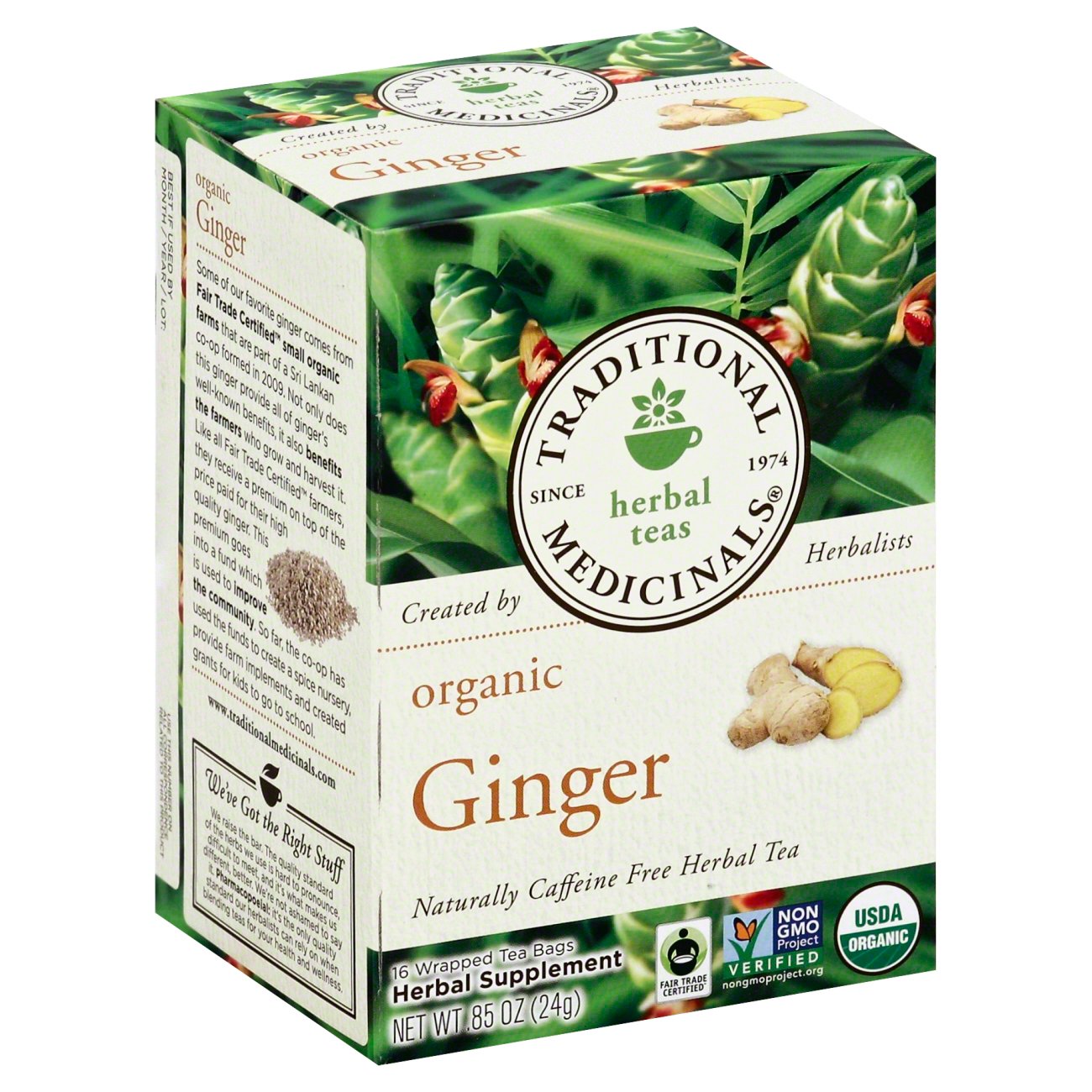 Traditional Medicinals Organic Ginger Caffeine Free Herbal Tea Bags Shop Tea at HEB