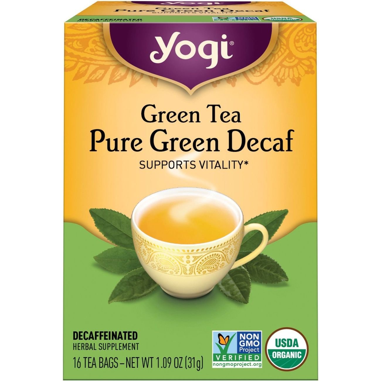 Yogi Organic Pure Green Decaf Green Tea Shop Tea at HEB