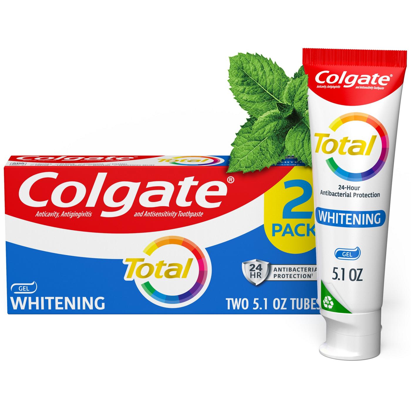 Colgate Total Whitening Gel Toothpaste, 2 Pk; image 5 of 14