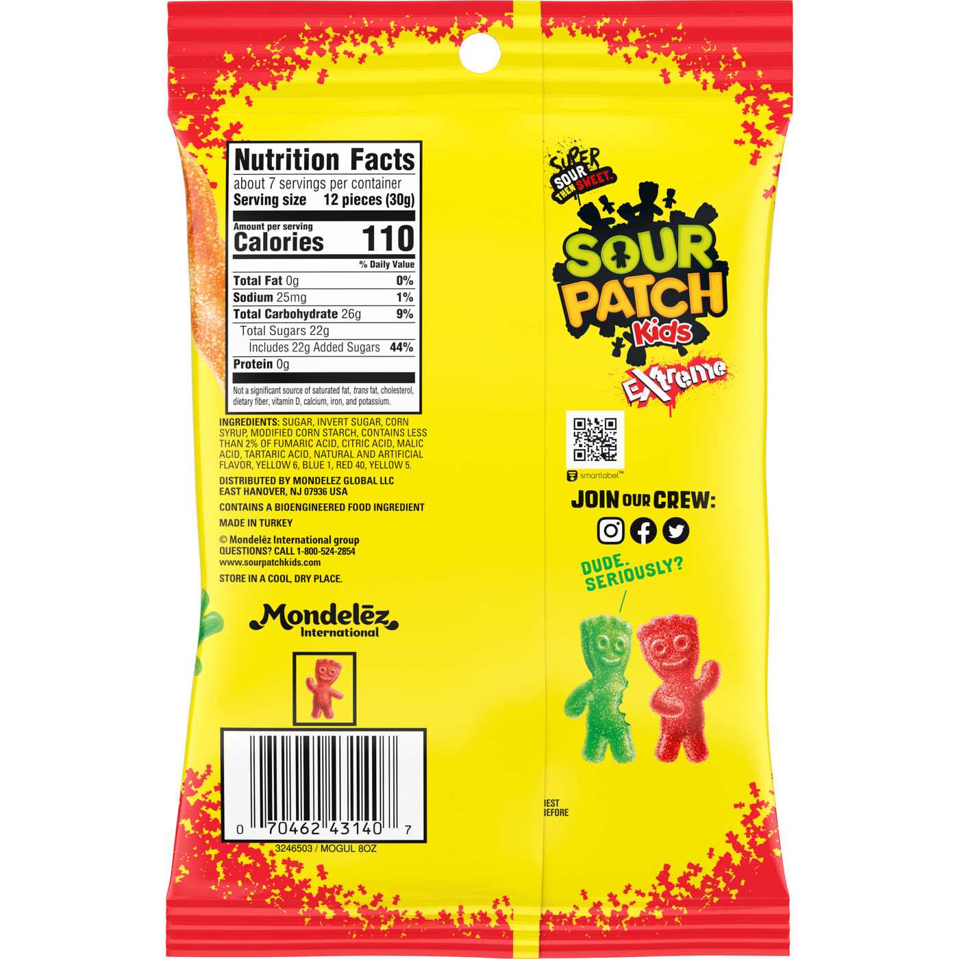 Sour Patch Kids Extreme Sour Soft & Chewy Candy; image 10 of 10