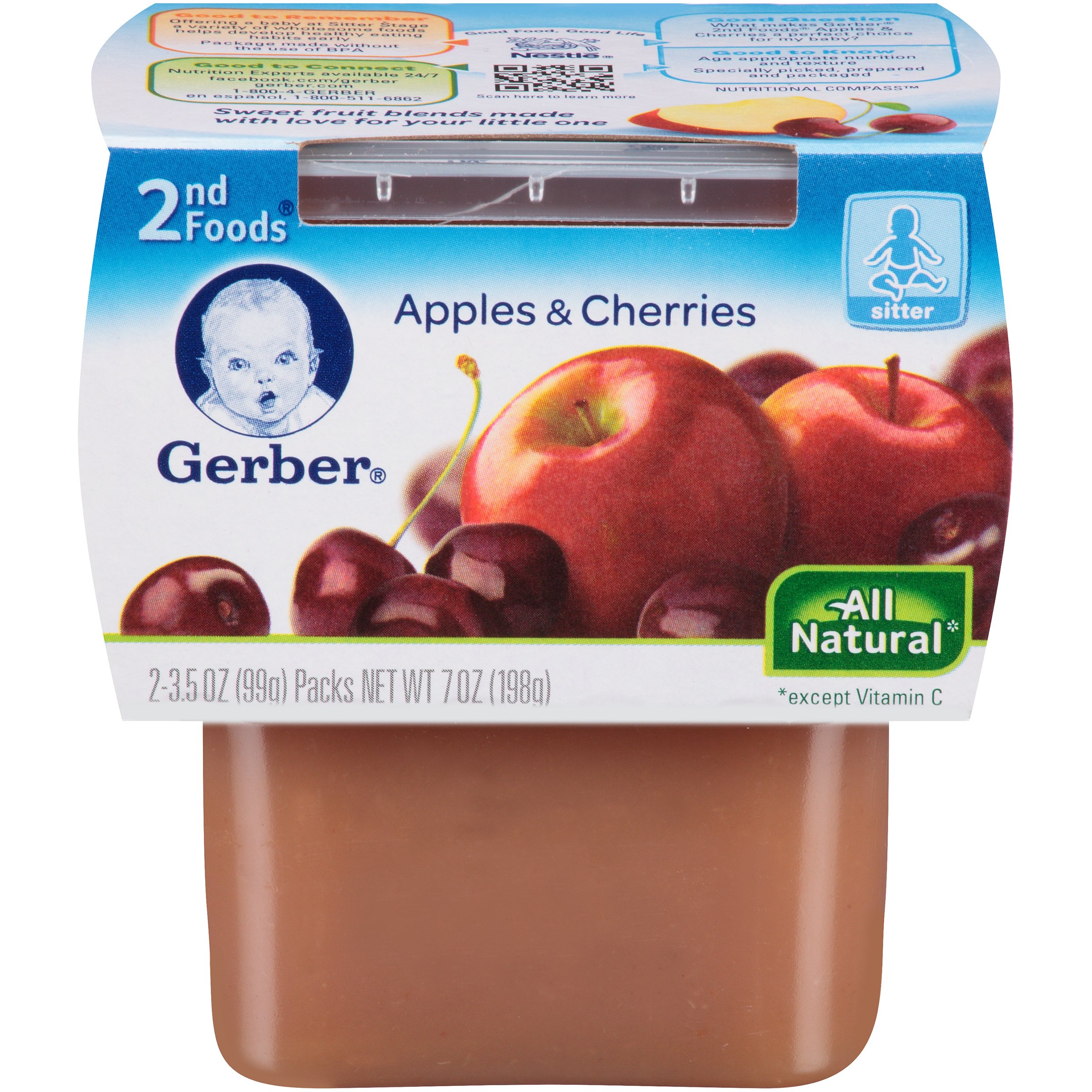 Gerber 2nd Foods - Apples & Cherries - Shop Baby Food at H-E-B