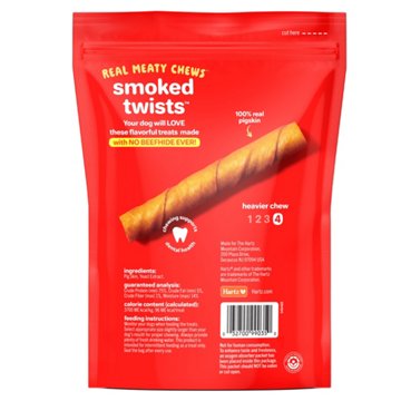 Hartz Oinkies Smoked Pig Skin Twists, 10 ct