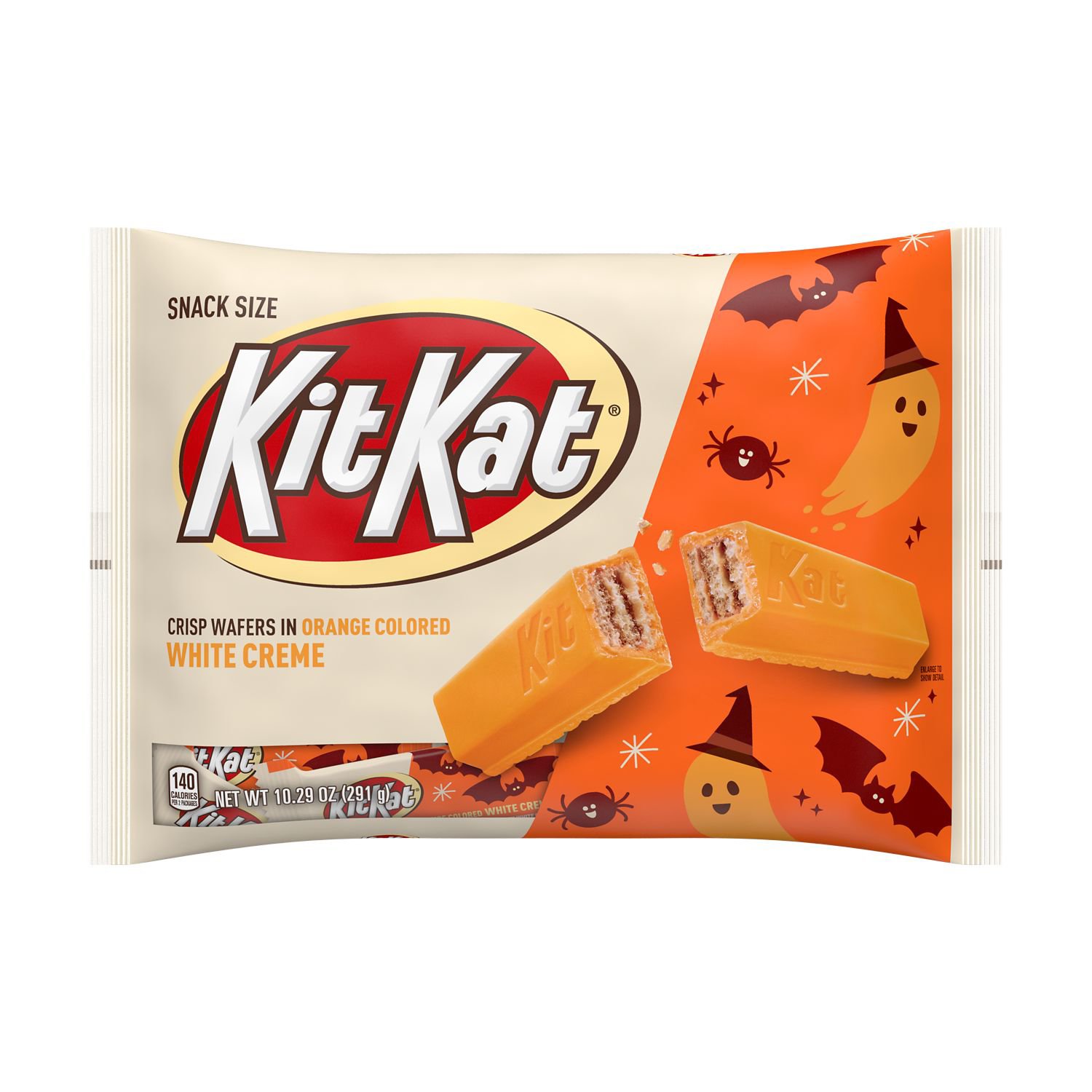 Kit Kat Snack Size Halloween Orange Colored White Chocolate Wafer Candy