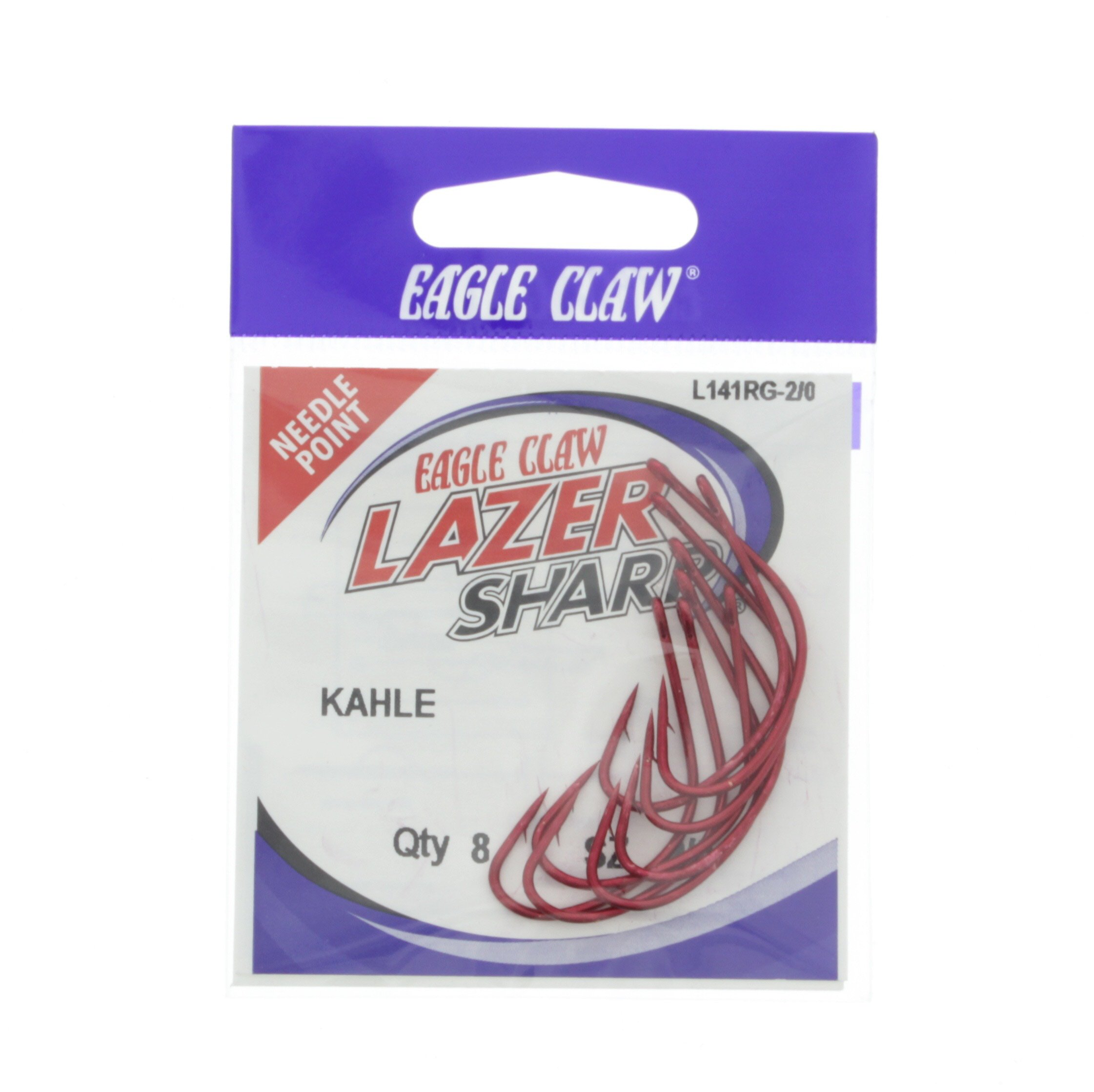 Eagle Claw Lazer Sharp Red Kahle Hook, Size 2/0