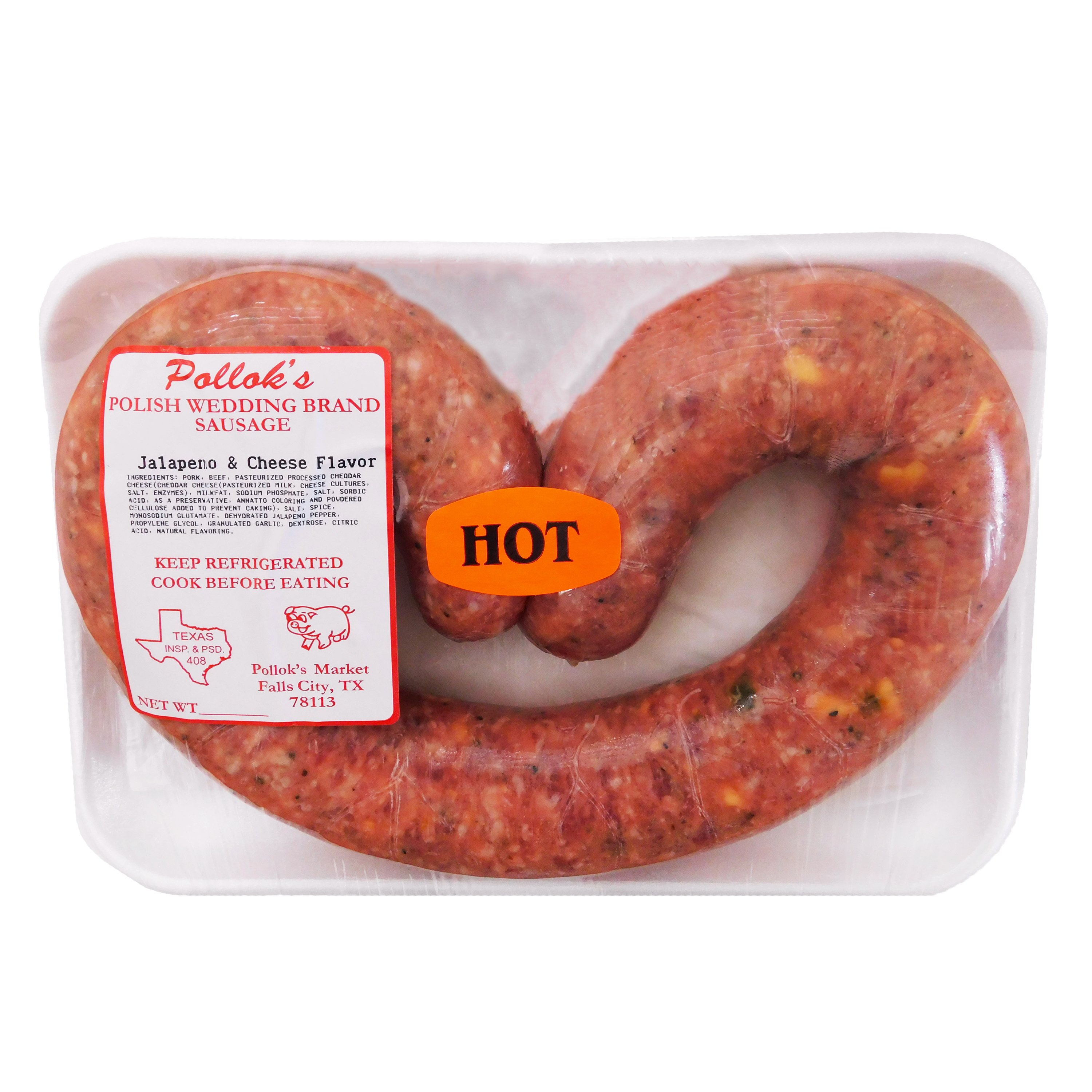 Pollok's Polish Wedding Brand Sausage Jalapeno & Cheese Flavor Shop Sausage at HEB