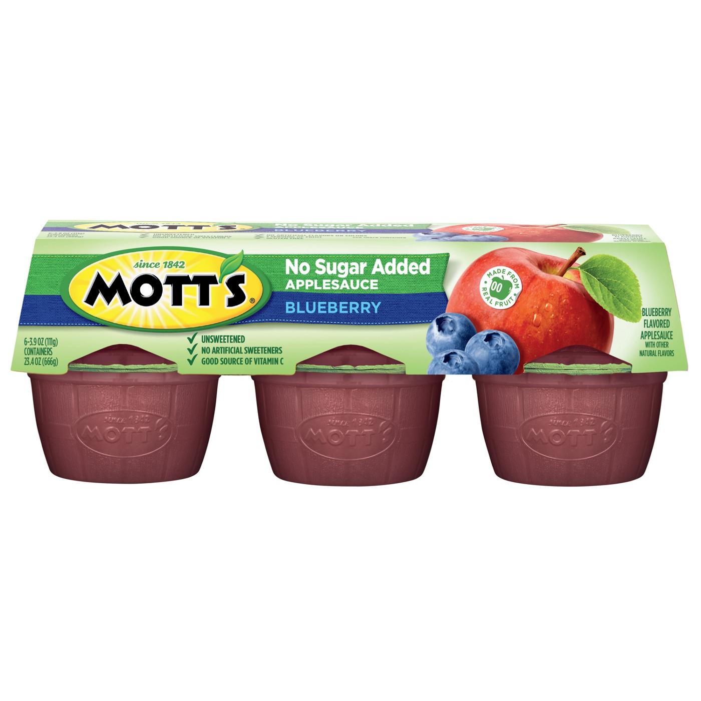 Mott's No Sugar Added Blueberry Apple Sauce; image 1 of 5