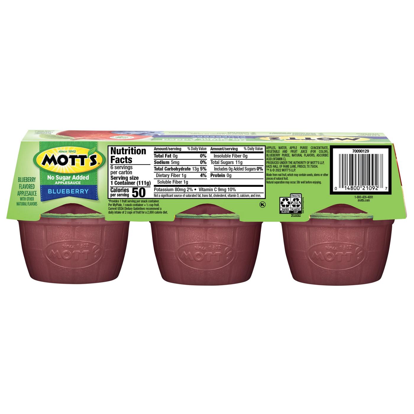 Mott's No Sugar Added Blueberry Apple Sauce; image 2 of 5