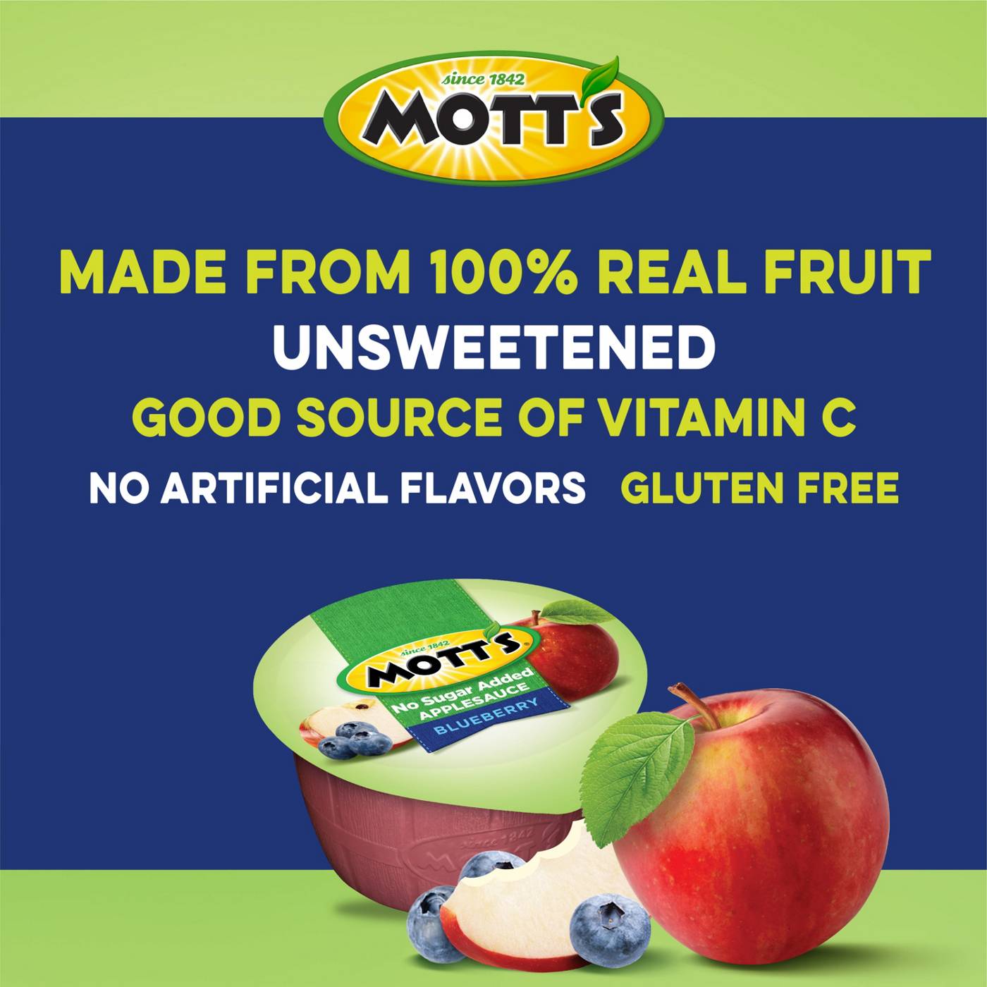 Mott's No Sugar Added Blueberry Apple Sauce; image 5 of 5