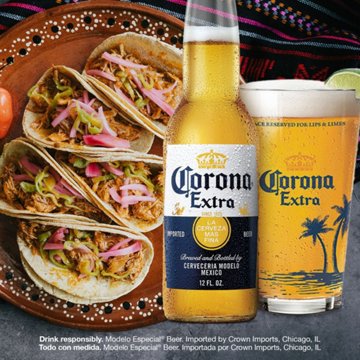 Corona Extra Mexican Lager Import Beer 24 pk Bottles, 7 oz