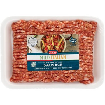 H-E-B Ground Pork Italian Sausage - Mild, Avg. 1.05 lbs