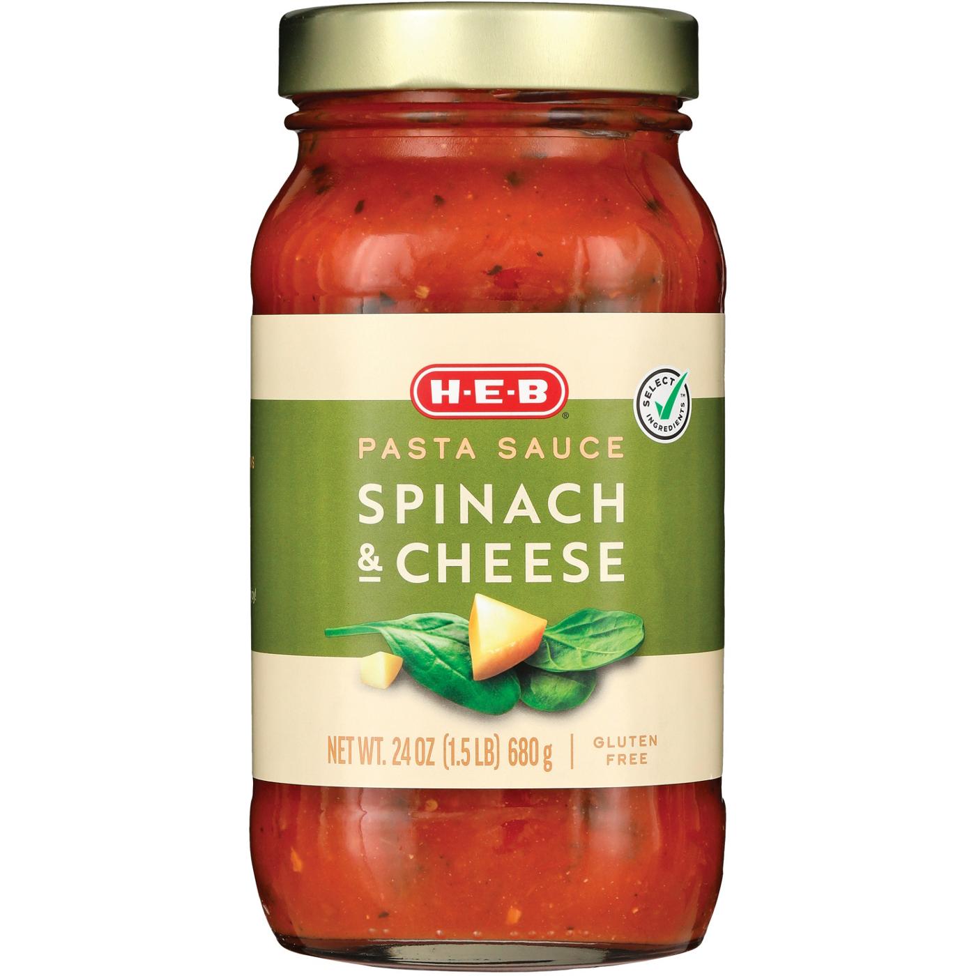 H-E-B Spinach & Cheese Pasta Sauce; image 1 of 2