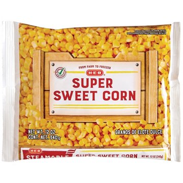 H-E-B Frozen Steamable Super Sweet Corn, 12 oz