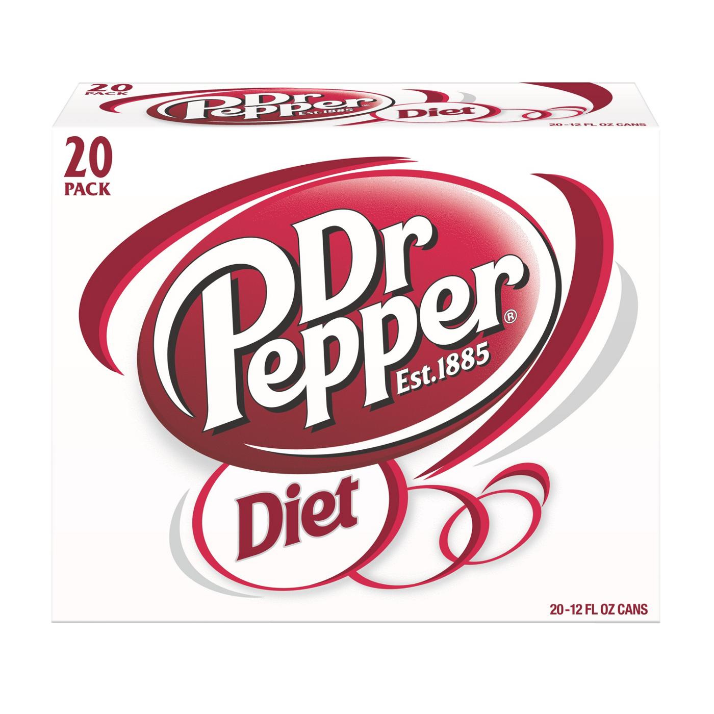 Dr Pepper Diet Soda 12 oz Cans; image 2 of 6