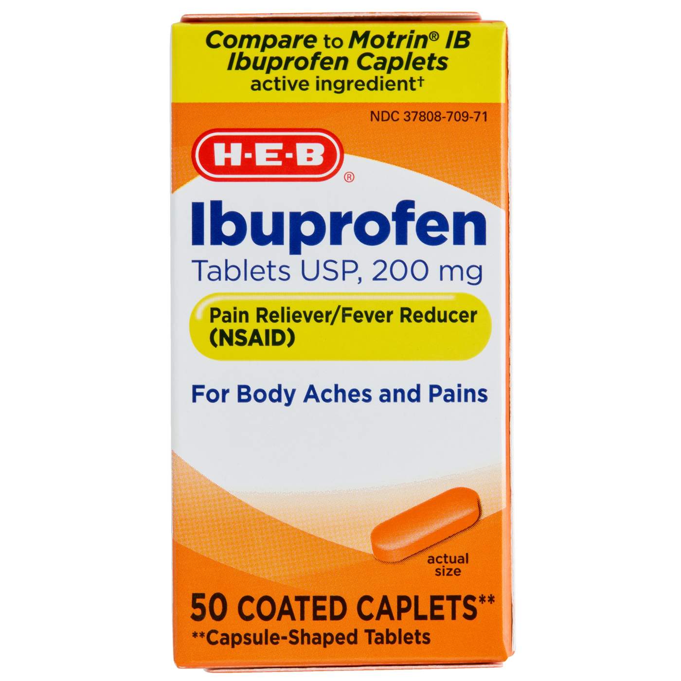 H-E-B Ibuprofen Coated Caplets - 200 mg; image 1 of 5