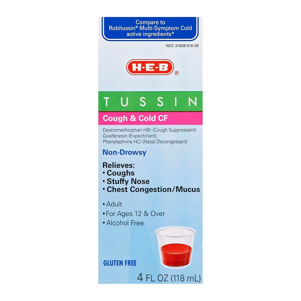 HEB Tussin Cough & Cold CF Liquid Shop Cough, cold & flu at HEB
