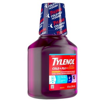 Tylenol Cold + Flu + Cough Night Liquid Medicine - Wild Berry