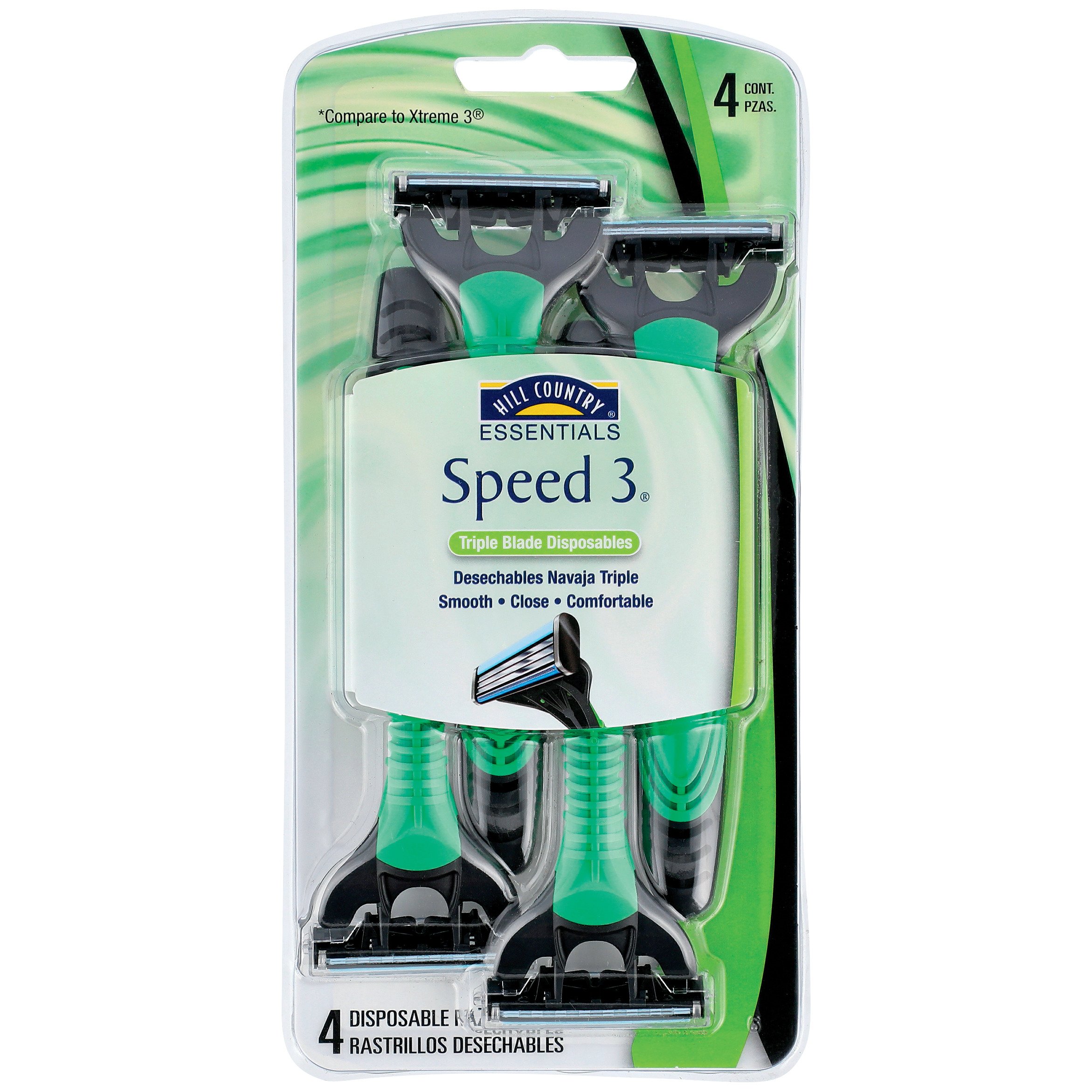 Hill Country Essentials Men's Speed3 Triple Blade Disposables Razors