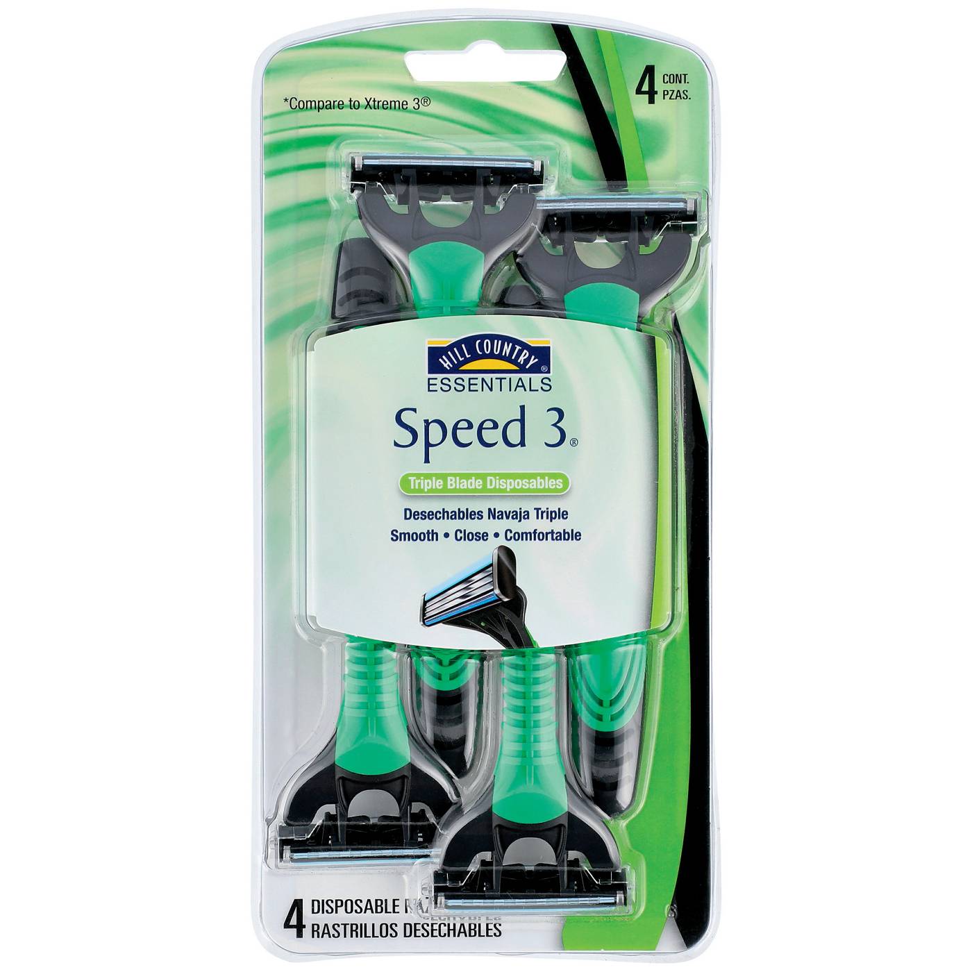 Hill Country Essentials Men's Speed 3 Triple Blade Disposable Razors For Sensitive Skin; image 1 of 6