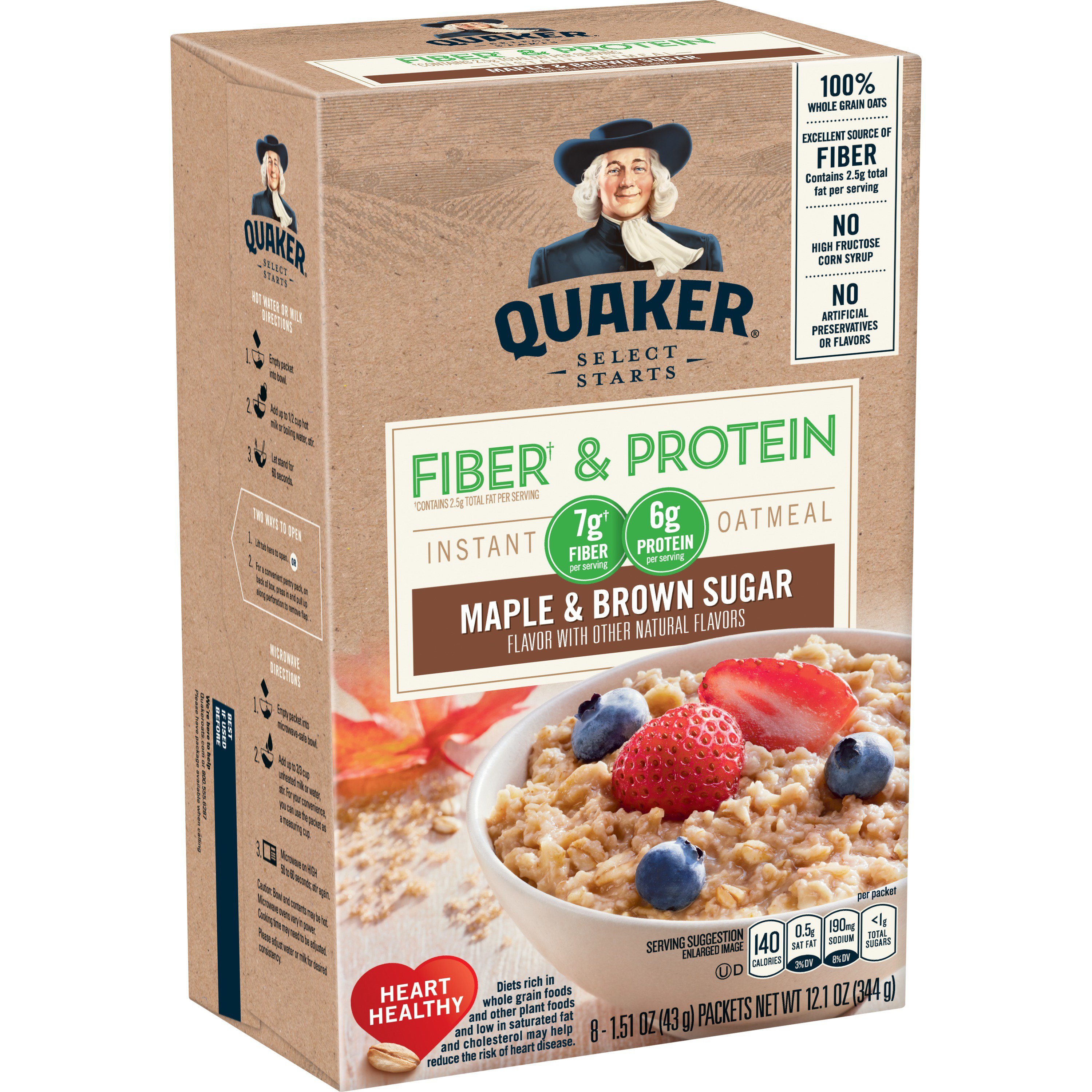 Quaker Select Starts Maple & Brown Sugar Instant Oatmeal ...