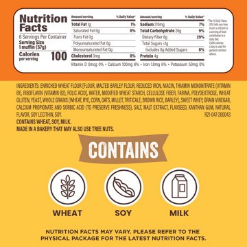 Thomas' Light Multi-Grain English Muffins, 6 ct