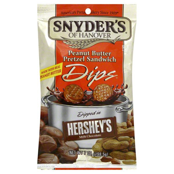 Snyders Of Hanover Peanut Butter Pretzel Sandwich Dips Dipped In Hersheys Milk Chocolate 