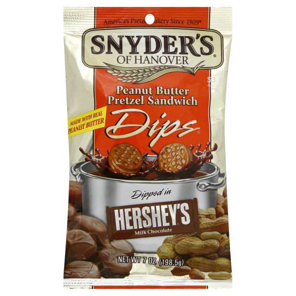 Snyder's of Hanover Peanut Butter Pretzel Sandwich Dips Dipped in