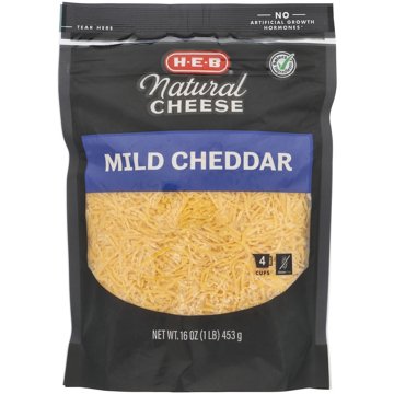 H-E-B Mild Cheddar Shredded Cheese, 16 oz