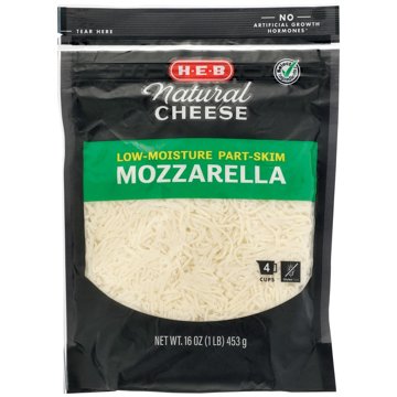 H-E-B Low Moisture Part-Skim Mozzarella Shredded Cheese, 16 oz