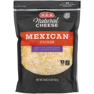 H-E-B Mexican Style Shredded Cheese Blend, 16 oz