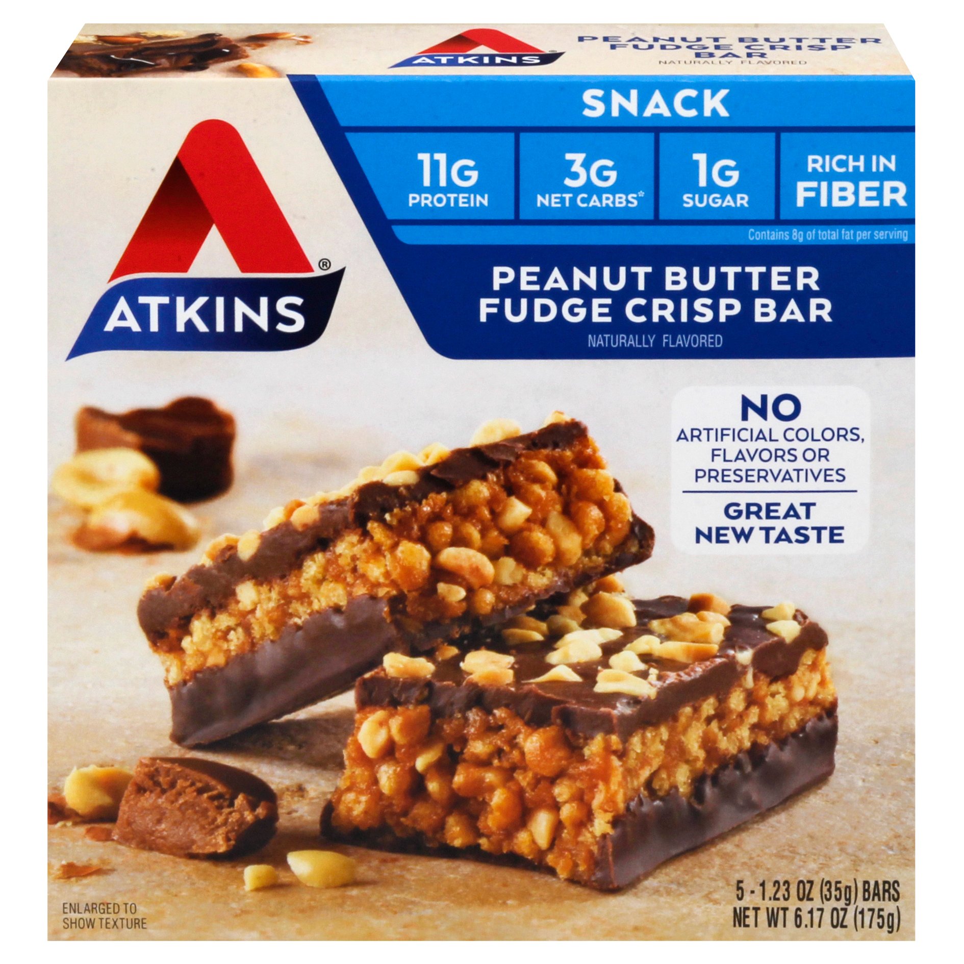 Atkins Peanut Butter Fudge Crisp Bars Shop Diet & Fitness at HEB