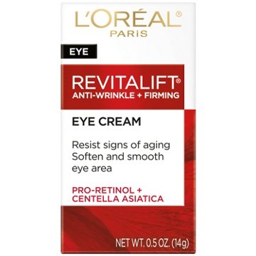 L'Oréal Paris Revitalift Anti-Wrinkle Firming Eye Cream, Fragrance Free, 0.5 oz