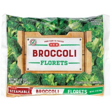 H-E-B Frozen Steamable Broccoli Florets, 12 oz