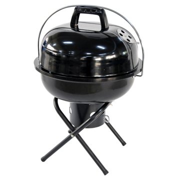 Hill Country Fare Portable Tabletop Outdoor Charcoal Grill - Black, 21" x 15"