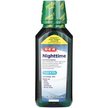 H-E-B Night Time Cold & Flu, 12 oz