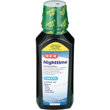 H-E-B Night Time Cold & Flu, 12 oz