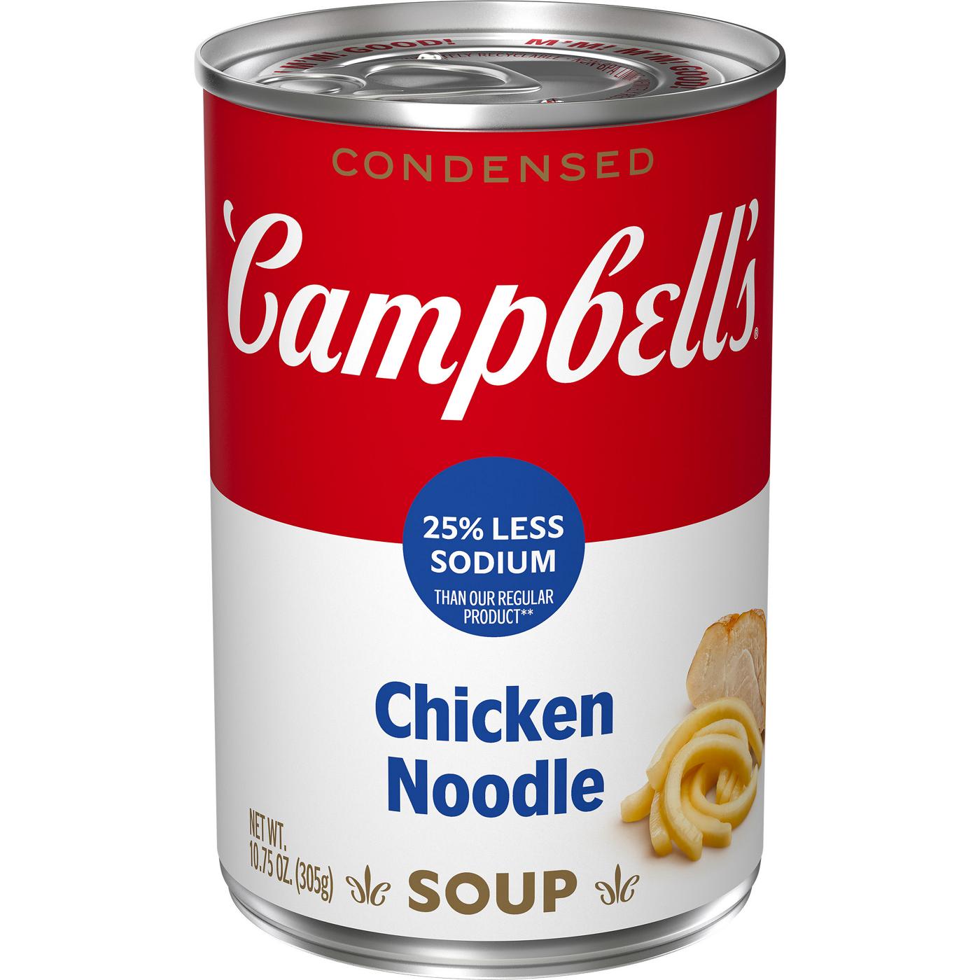 Campbell's Condensed 25% Less Sodium Chicken Noodle Soup; image 1 of 9