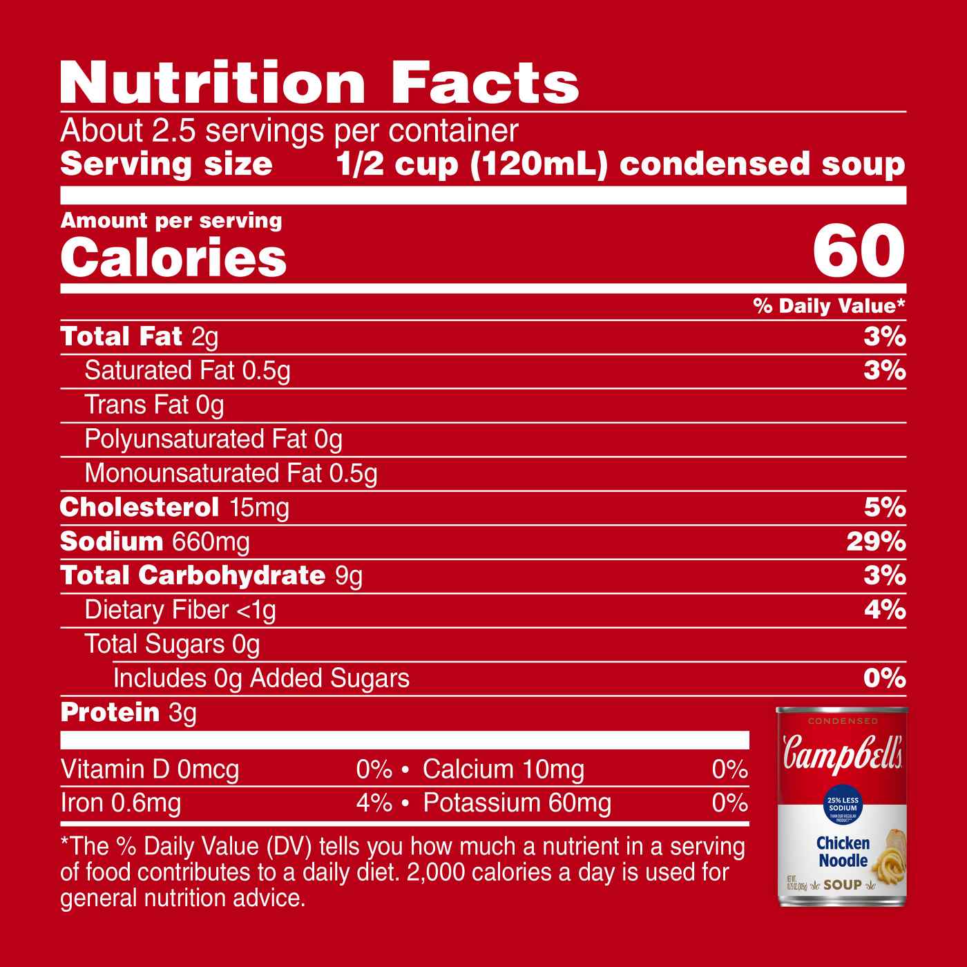 Campbell's Condensed 25% Less Sodium Chicken Noodle Soup; image 4 of 9