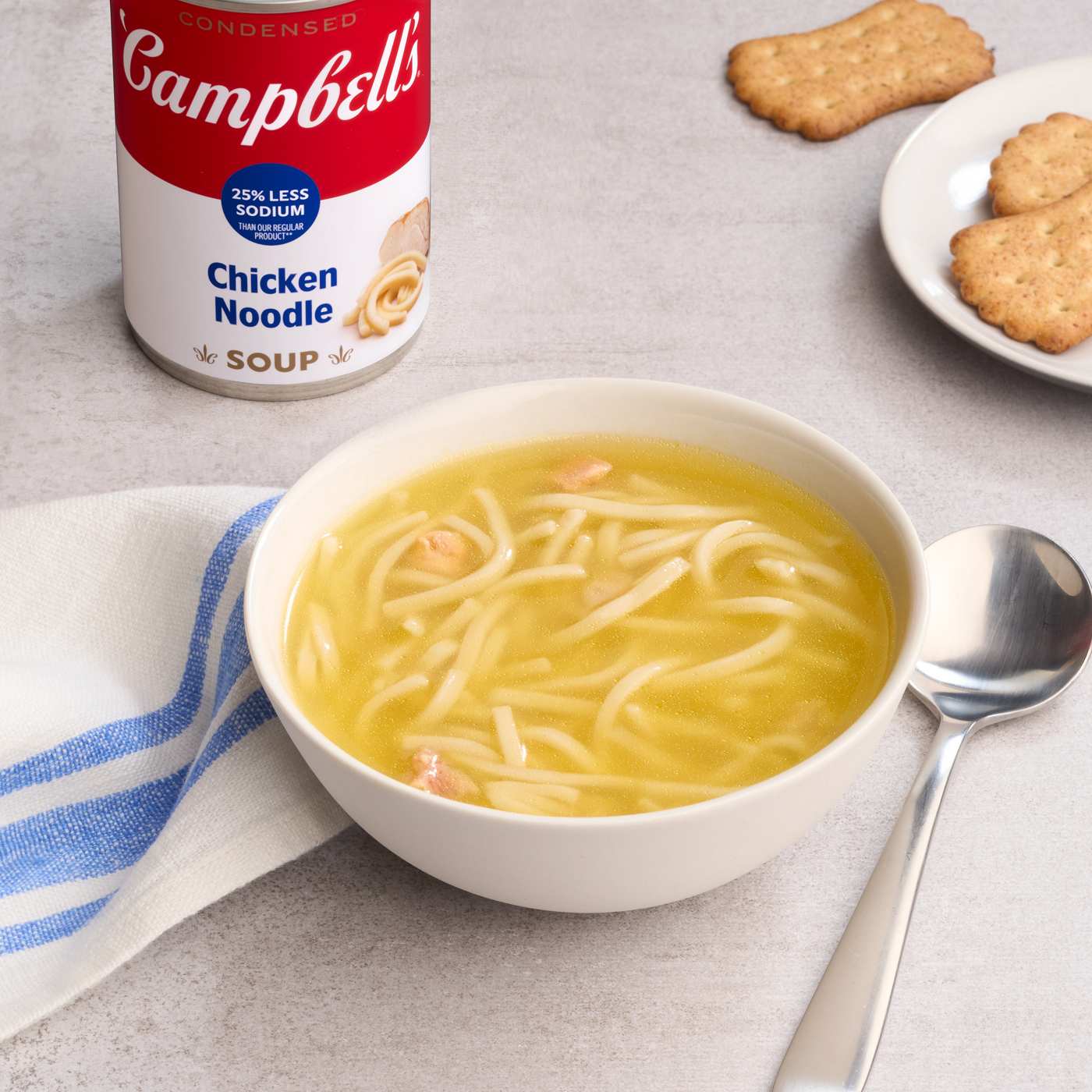 Campbell's Condensed 25% Less Sodium Chicken Noodle Soup; image 8 of 9