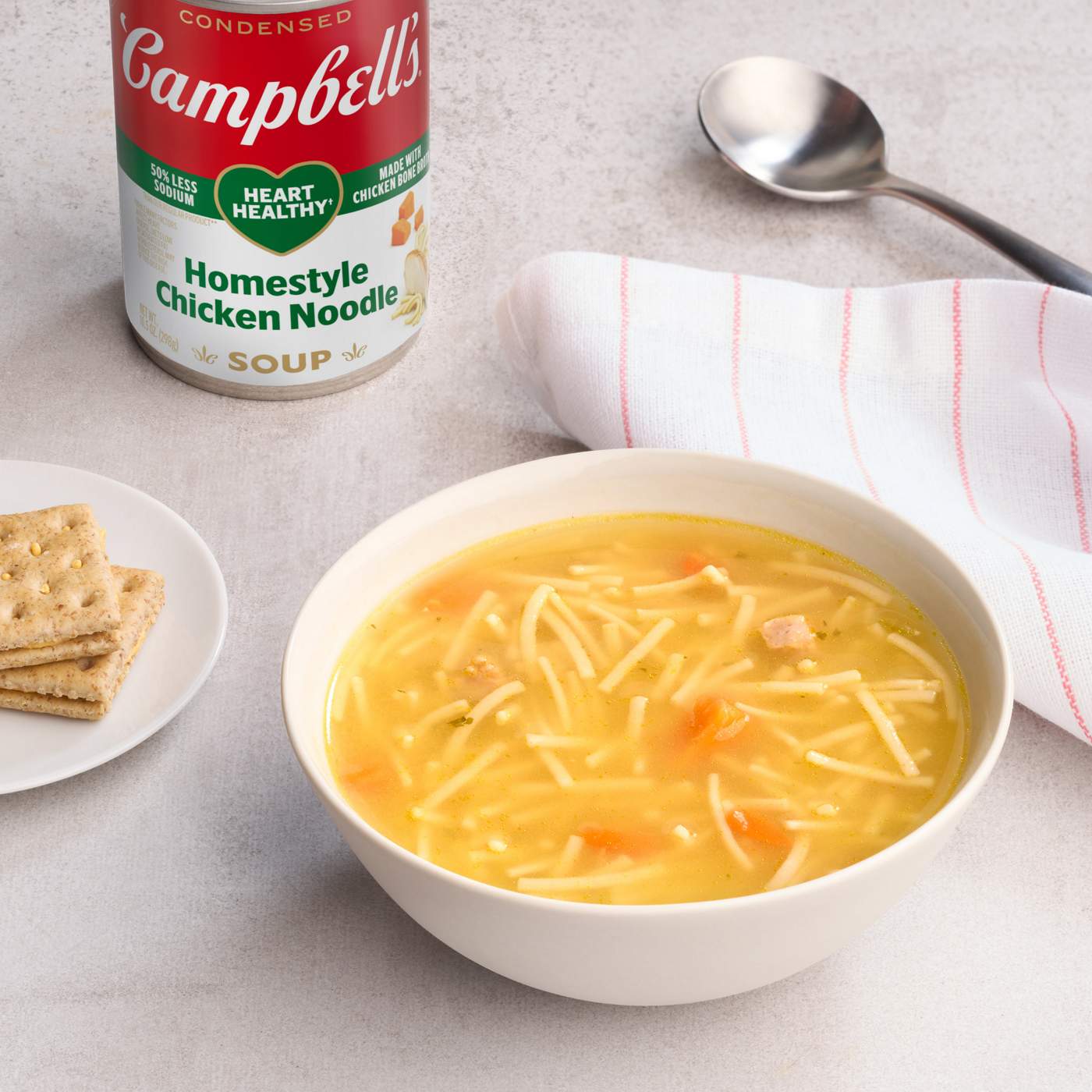 Campbell's Condensed Heart Healthy Homestyle Chicken Noodle Soup; image 2 of 6